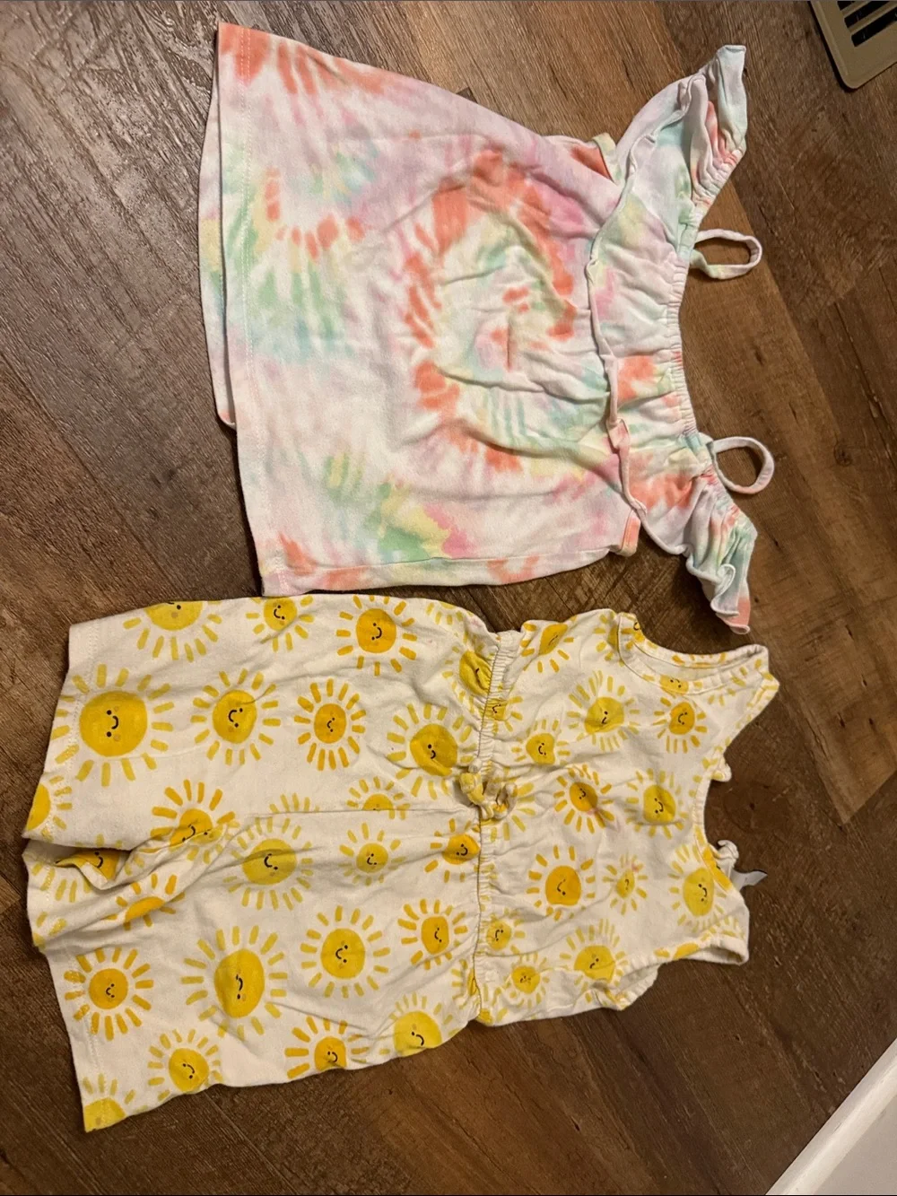 Carter's Pastel Tie-Dye Tank & Sunny Yellow Romper Set